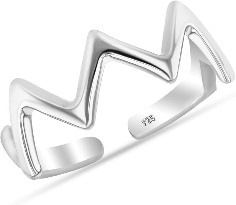 LeCalla 925 Sterling Silver Minimalist Toe Rings Set Simple Open Adjustable Toe-Rings for Women - Image 1